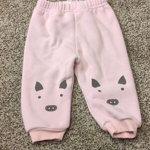 Pink Kids Sweatpants with Cute Face Design